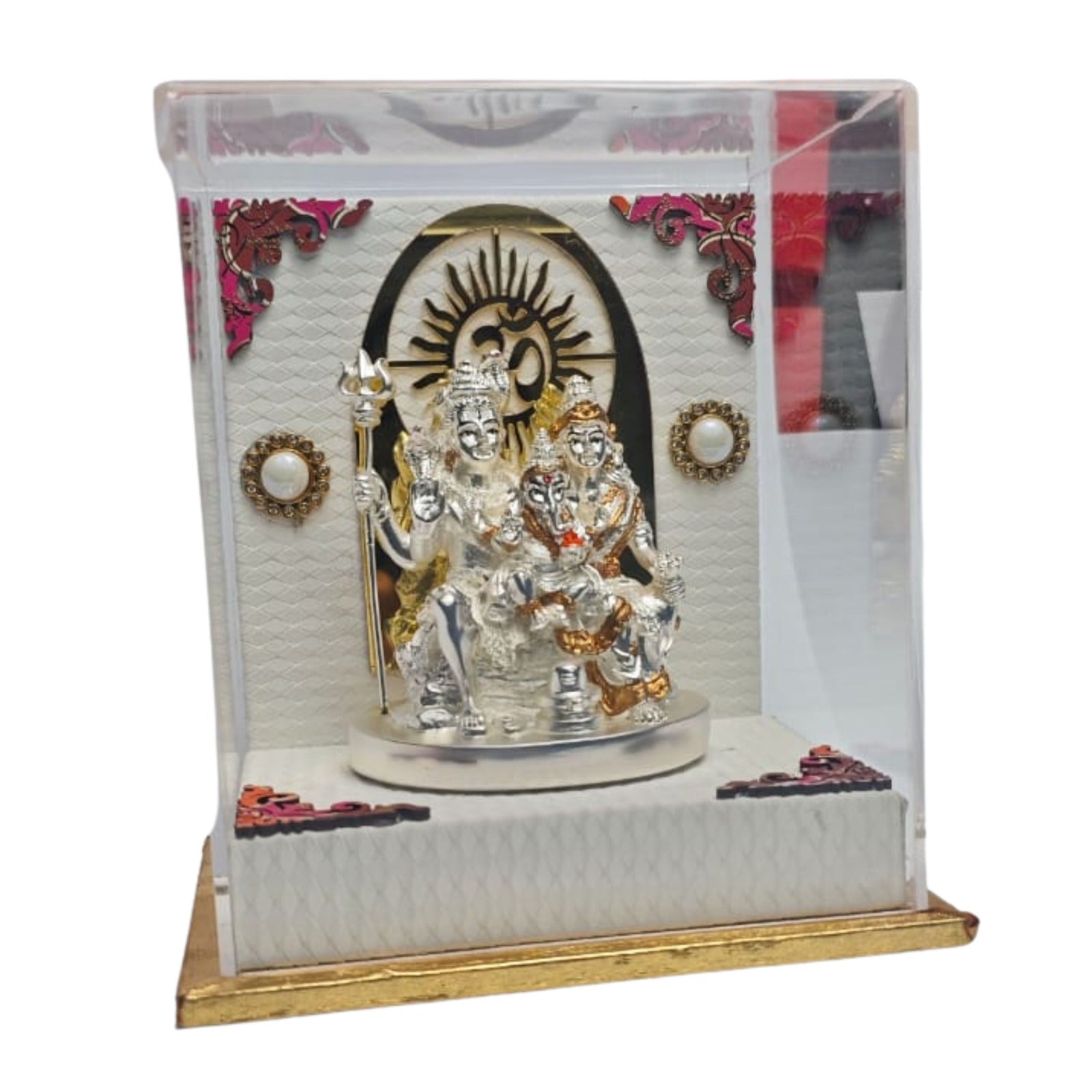 Silver Shiv Parivar Decorative Frame