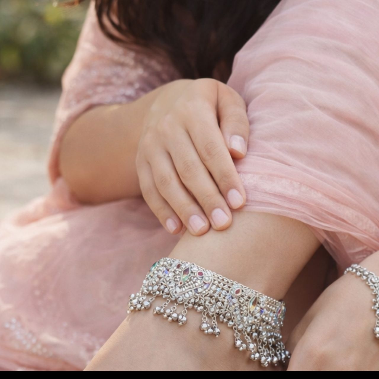 Regal Silver Charm Payal