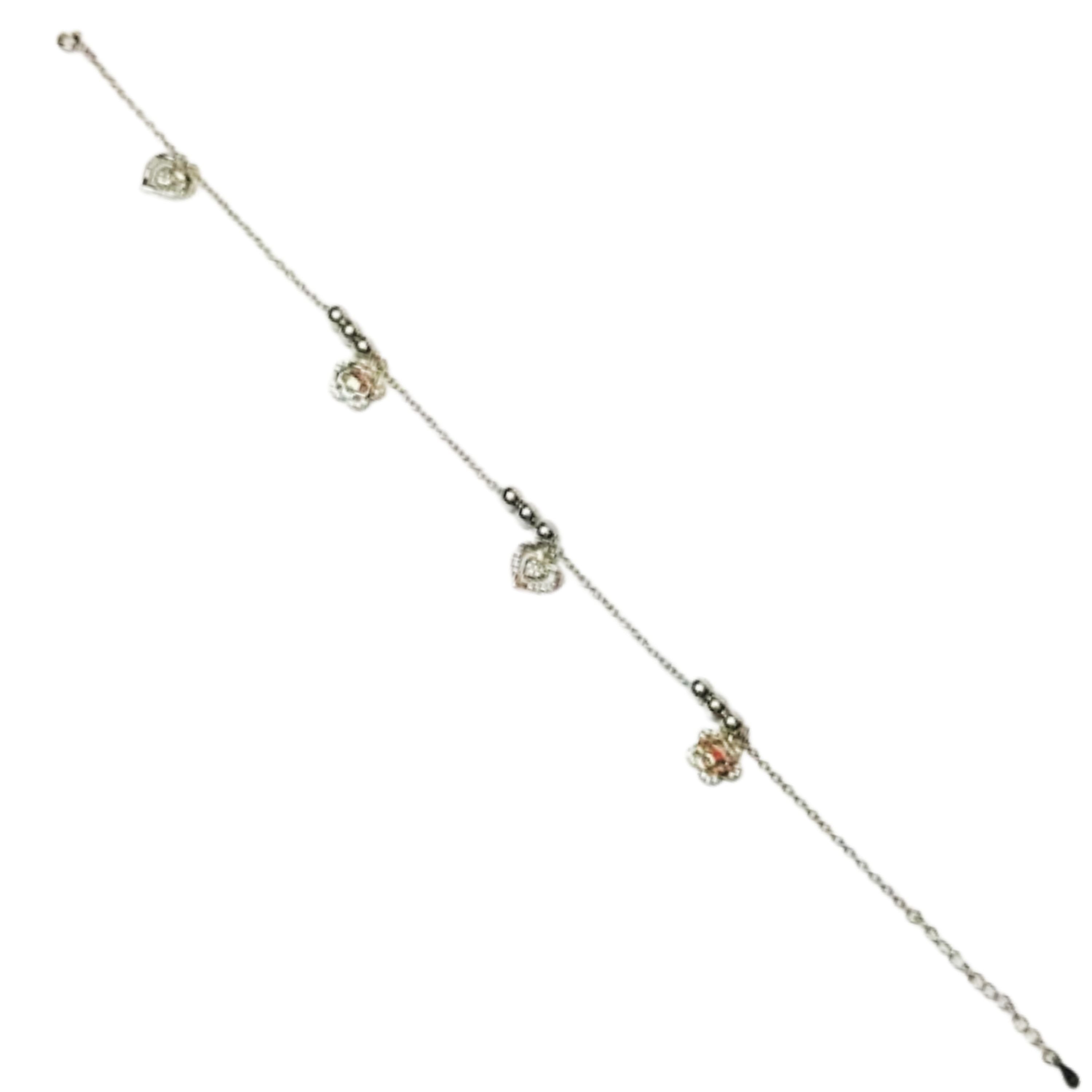 Silver Heart Charm Anklet
