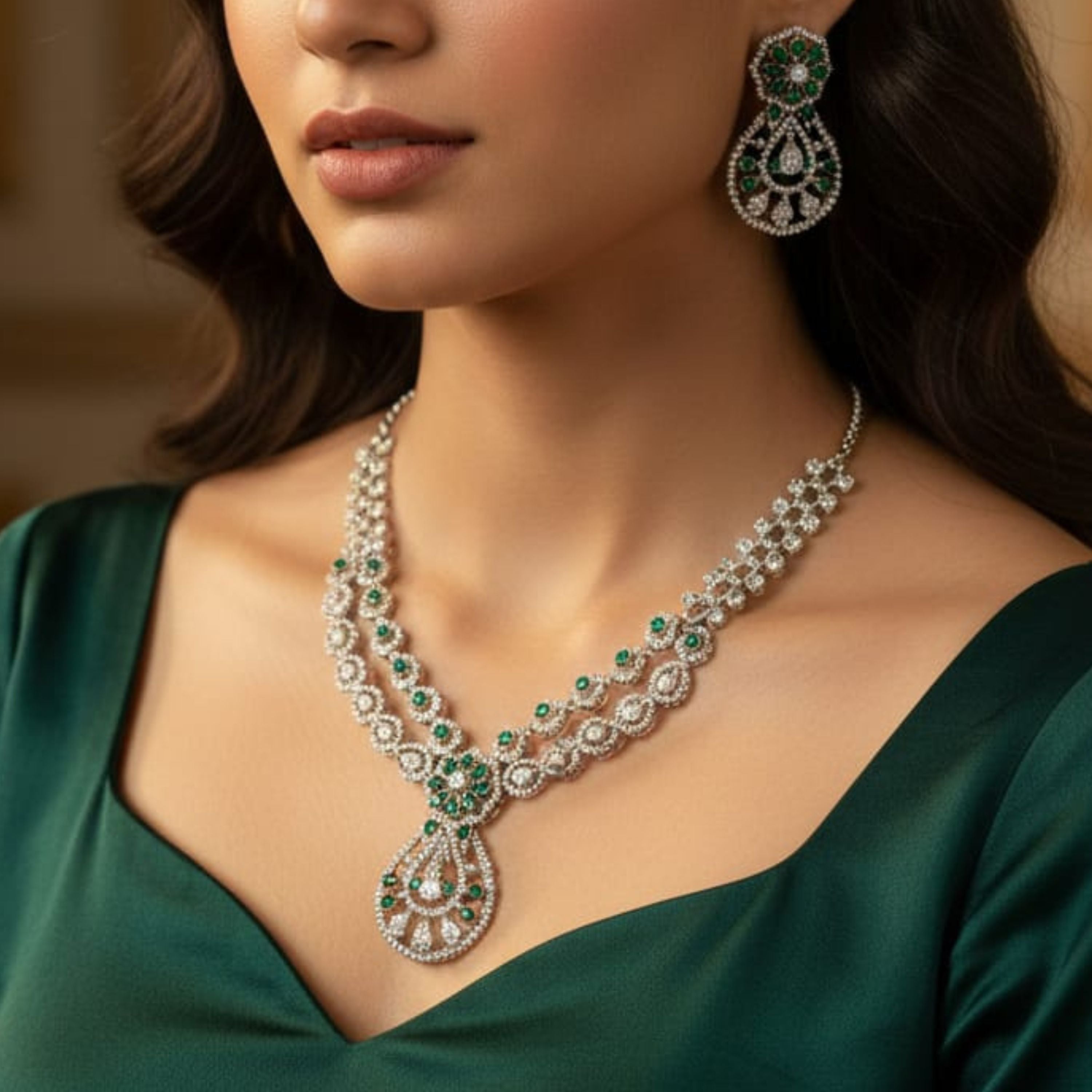 The Royal Green Necklace Set