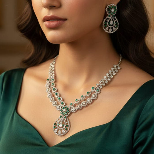 The Royal Green Necklace Set